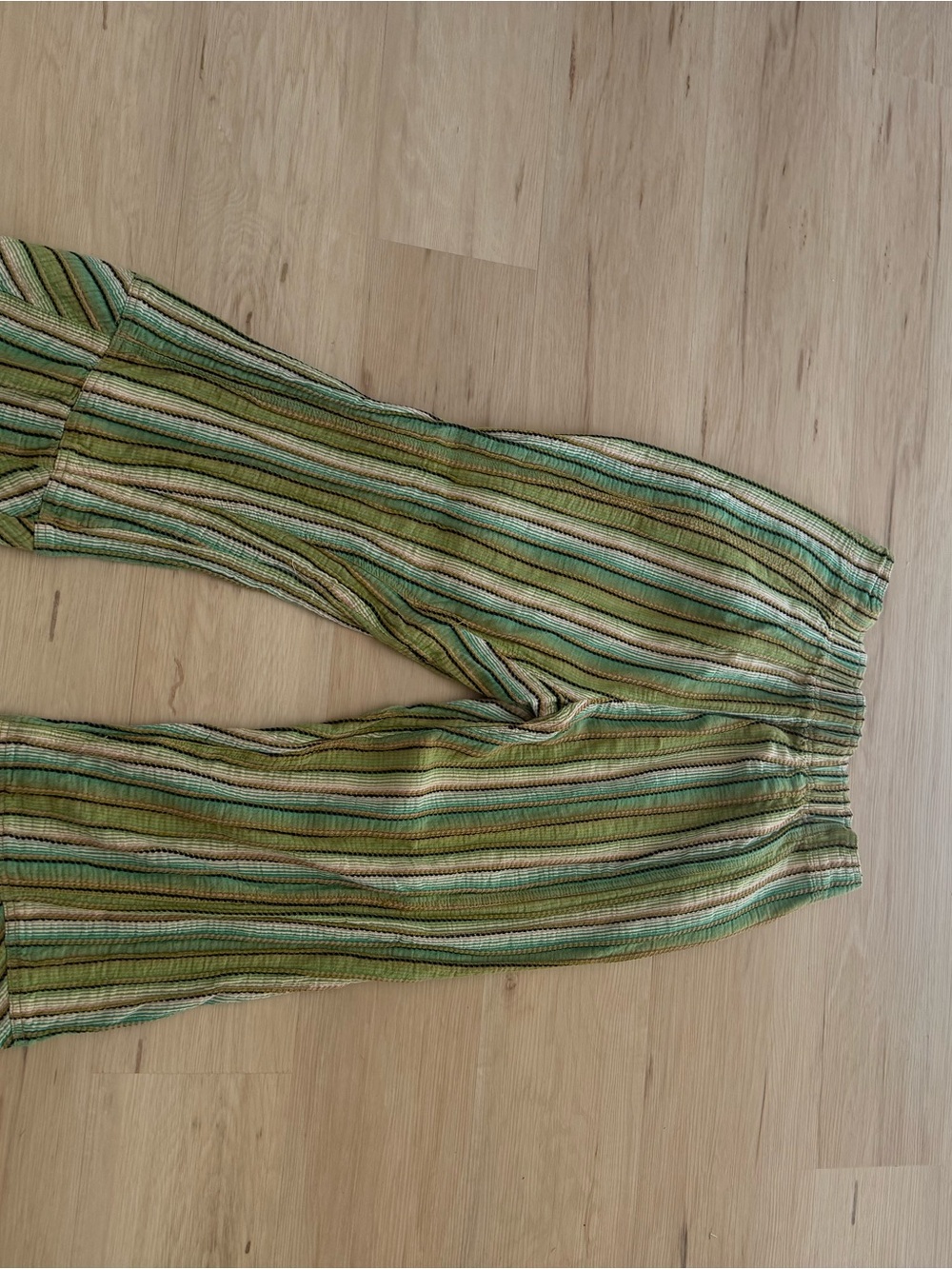 Free People Day’s End Stripe Pant Green - Picture 3 of 4